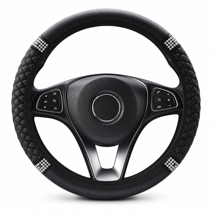 ✨ Rhinestone Steering Wheel Cover – Sparkling, Quilted, Luxury 🚗