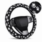 ✨🚗Universal 38cm Ringless Silk Steering Wheel Cover Printed Breathable Car Wheel Protector for All Seasons